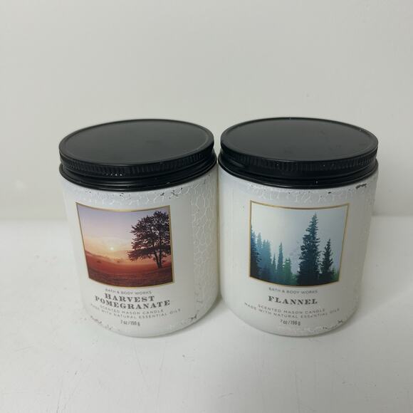 Bath & Body Works Candles Single Wick Fall Scents Harvest Pomegranate & Flannel - Picture 1 of 7